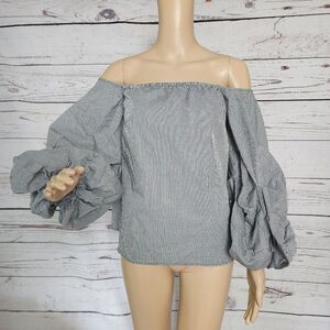 Petersyn Hannah Off Shoulder Balloon Sleeve Top XS NWOT